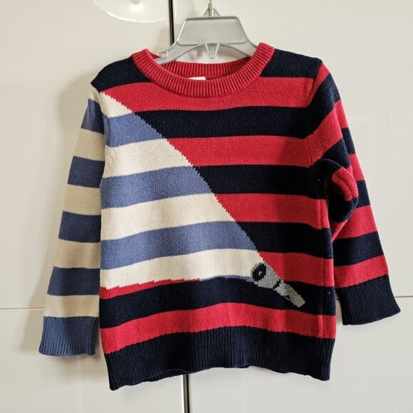 Boys Gap Cotton Striped Fish Sweater - Picture 2 of 5